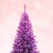 6ft Purple Canadian Pine Artificial Christmas Tree with Hinged Branches and Metal Stand